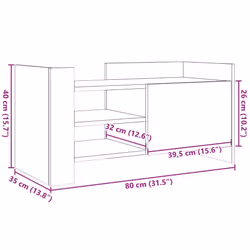 vidaXL TV Cabinet TV Stand Media TV Unit Entertainment Centre Engineered Wood - concrete grey, 80 x 35 x 40 cm - Additional view 10