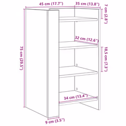vidaXL Sideboard Home Storage Cupboard Cabinet Highboard White Engineered Wood - white, 45 x 35 x 75 cm - Additional view 3