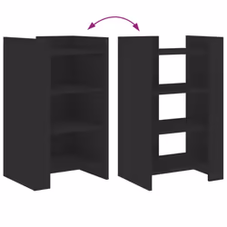 vidaXL Sideboard Home Storage Cupboard Cabinet Highboard White Engineered Wood - black, 45 x 35 x 75 cm - Additional view 6