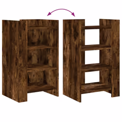 vidaXL Sideboard Home Storage Cupboard Cabinet Highboard White Engineered Wood - smoked oak, 45 x 35 x 75 cm - Additional view 6