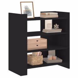 vidaXL Sideboard Home Storage Cupboard Cabinet Highboard White Engineered Wood - black, 73.5 x 35 x 75 cm - Additional view 2