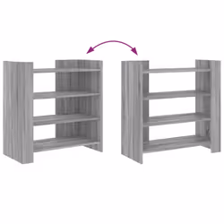 vidaXL Sideboard Home Storage Cupboard Cabinet Highboard White Engineered Wood - grey sonoma, 73.5 x 35 x 75 cm - Additional view 6