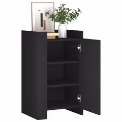 vidaXL Sideboard Storage Cupboard Cabinet Highboard Sonoma Oak Engineered Wood - black - Additional view 2