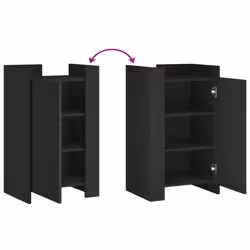 vidaXL Sideboard Storage Cupboard Cabinet Highboard Sonoma Oak Engineered Wood - black - Additional view 7