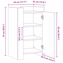 vidaXL Sideboard Storage Cupboard Cabinet Highboard Sonoma Oak Engineered Wood - smoked oak