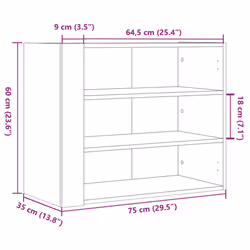 vidaXL Wall Cabinet Bathroom Wall Hanging Cabinet Sonoma Oak Engineered Wood - brown oak - Additional view 9