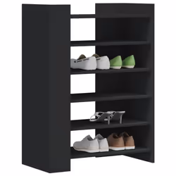 vidaXL Shoe Cabinet Shoe Storage Cupboard Shoe Rack Black Engineered Wood