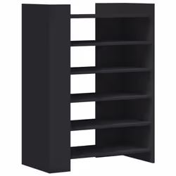 vidaXL Shoe Cabinet Shoe Storage Cupboard Shoe Rack Black Engineered Wood - Additional view 5