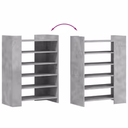 vidaXL Shoe Cabinet Shoe Storage Cupboard Rack Concrete Grey Engineered Wood - Additional view 6