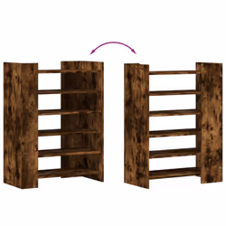 vidaXL Shoe Cabinet Shoe Storage Cupboard Shoe Rack Smoked Oak Engineered Wood - Additional view 6