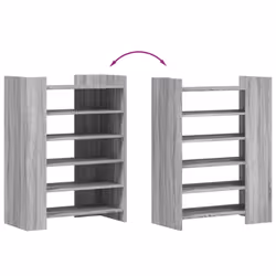 vidaXL Shoe Cabinet Shoe Storage Cupboard Rack Grey Sonoma Engineered Wood - Additional view 6