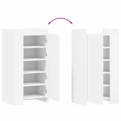 vidaXL Shoe Cabinet Shoe Storage Cupboard Shoe Rack White Engineered Wood - Additional view 6