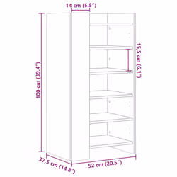 vidaXL Shoe Cabinet Shoe Storage Cupboard Shoe Rack White Engineered Wood - Additional view 9