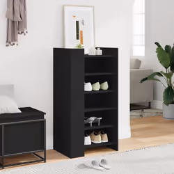 vidaXL Shoe Cabinet Shoe Storage Cupboard Shoe Rack Black Engineered Wood - Additional view 2