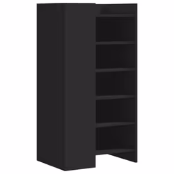 vidaXL Shoe Cabinet Shoe Storage Cupboard Shoe Rack Black Engineered Wood - Additional view 5