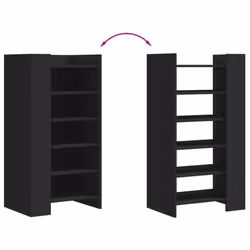 vidaXL Shoe Cabinet Shoe Storage Cupboard Shoe Rack Black Engineered Wood - Additional view 6