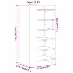 vidaXL Shoe Cabinet Shoe Storage Cupboard Shoe Rack Black Engineered Wood - Additional view 9