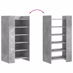 vidaXL Shoe Cabinet Shoe Storage Cupboard Rack Concrete Grey Engineered Wood - Additional view 6