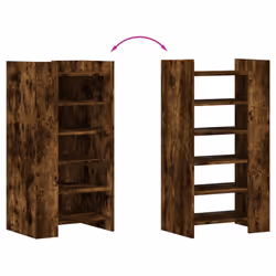 vidaXL Shoe Cabinet Shoe Storage Cupboard Shoe Rack Smoked Oak Engineered Wood - Additional view 6
