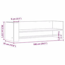 vidaXL Wall Shelf Floating Shelf Hanging Wall Storage Shelf Engineered Wood - brown oak, 100 x 35 x 30.5 cm