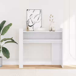 vidaXL Console Table Hallway Tea End Table Accent Side Table Engineered Wood - white