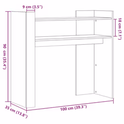 vidaXL Console Table Hallway Tea End Table Accent Side Table Engineered Wood - white - Additional view 7