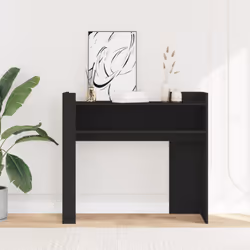 vidaXL Console Table Hallway Tea End Table Accent Side Table Engineered Wood - black