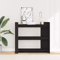 vidaXL Console Table Tea End Table Accent Side Table White Engineered Wood - black
