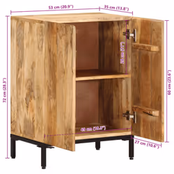 vidaXL Sideboard Side Cabinet Storage Cupboard Highboard Solid Wood Mango