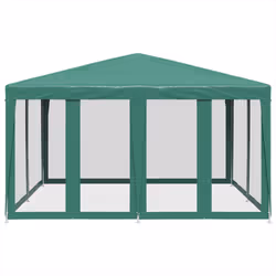 vidaXL Party Tent with 8 Mesh Sidewalls Party Gazebo Canopy Marquee Green HDPE