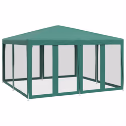 vidaXL Party Tent with 8 Mesh Sidewalls Party Gazebo Canopy Marquee Green HDPE - Additional view 4