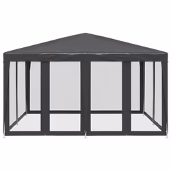 vidaXL Party Tent with 8 Mesh Sidewalls Party Gazebo Canopy Anthracite HDPE