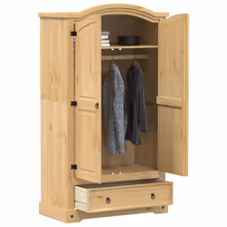 vidaXL Wardrobe Cupboard Closet Clothes Storage Organiser Solid Wood Pine - Additional view 2