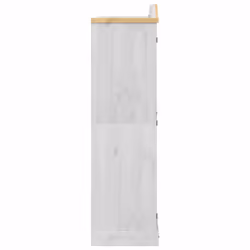 vidaXL Wardrobe Armoire Closet Clothes Storage Organiser White Solid Wood Pine - Additional view 4