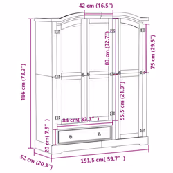 VidaXL 4012160 bedroom wardrobe/closet 4 shelves 3 door(s) - Additional view 8