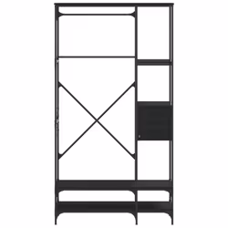 vidaXL Clothes Rack with Shelves Coat Rack Clothes Stand Black Engineered Wood