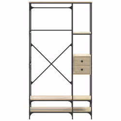 vidaXL Clothes Rack with Shelves Coat Rack Stand Sonoma Oak Engineered Wood