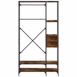 vidaXL Clothes Rack with Shelves Coat Rack Stand Smoked Oak Engineered Wood