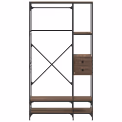 vidaXL Clothes Rack with Shelves Coat Rack Stand Brown Oak Engineered Wood