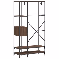 vidaXL Clothes Rack with Shelves Coat Rack Stand Brown Oak Engineered Wood - Additional view 5