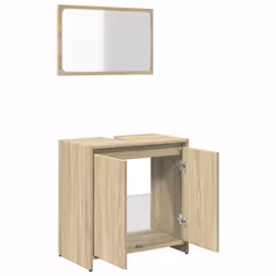 vidaXL Bathroom Furniture Set Sink Cabinet Mirror Sonoma Oak Engineered Wood - Additional view 5