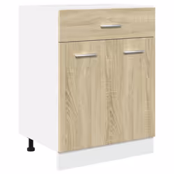 vidaXL Kitchen Cabinet Home Storage Shelf Organiser Cupboard Engineered Wood - sonoma oak, drawer bottom cabinet 60 cm