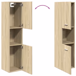 vidaXL Bathroom Cabinet Sink Unit Storage Cabinet Sonoma Oak Engineered Wood - Additional view 8