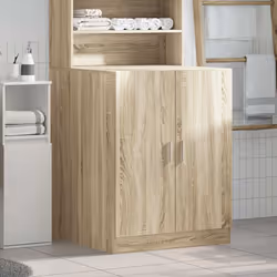 vidaXL Washing Machine Cabinet Bathroom Laundry Room Cupboard Storage Rack - sonoma oak