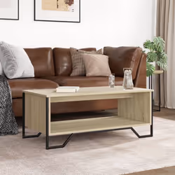 vidaXL Coffee Table End Table Accent Side Table Sonoma Oak Engineered Wood - sonoma oak, 100 x 51 x 40 cm - Additional view 2