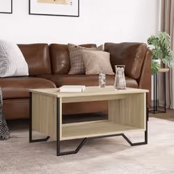 vidaXL Coffee Table End Table Accent Side Table Sonoma Oak Engineered Wood - sonoma oak, 75 x 51 x 40 cm - Additional view 2