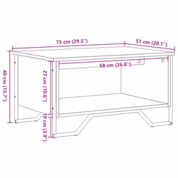 vidaXL Coffee Table End Table Accent Side Table Sonoma Oak Engineered Wood - sonoma oak, 75 x 51 x 40 cm - Additional view 9