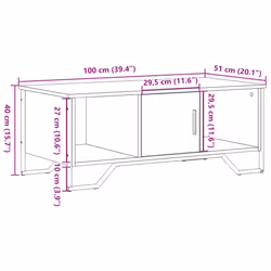 vidaXL Coffee Table End Table Accent Side Table Smoked Oak Engineered Wood - brown oak