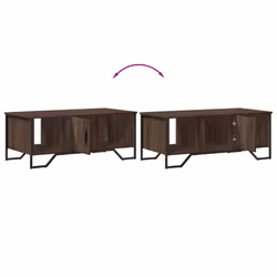 vidaXL Coffee Table End Table Accent Side Table Smoked Oak Engineered Wood - brown oak - Additional view 7