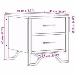 vidaXL Bedside Cabinets Nightstand Bed Table 2 pcs Smoked Oak Engineered Wood - grey sonoma, 1 pcs - Additional view 3